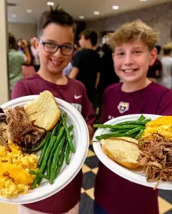 Students showing off their lunch