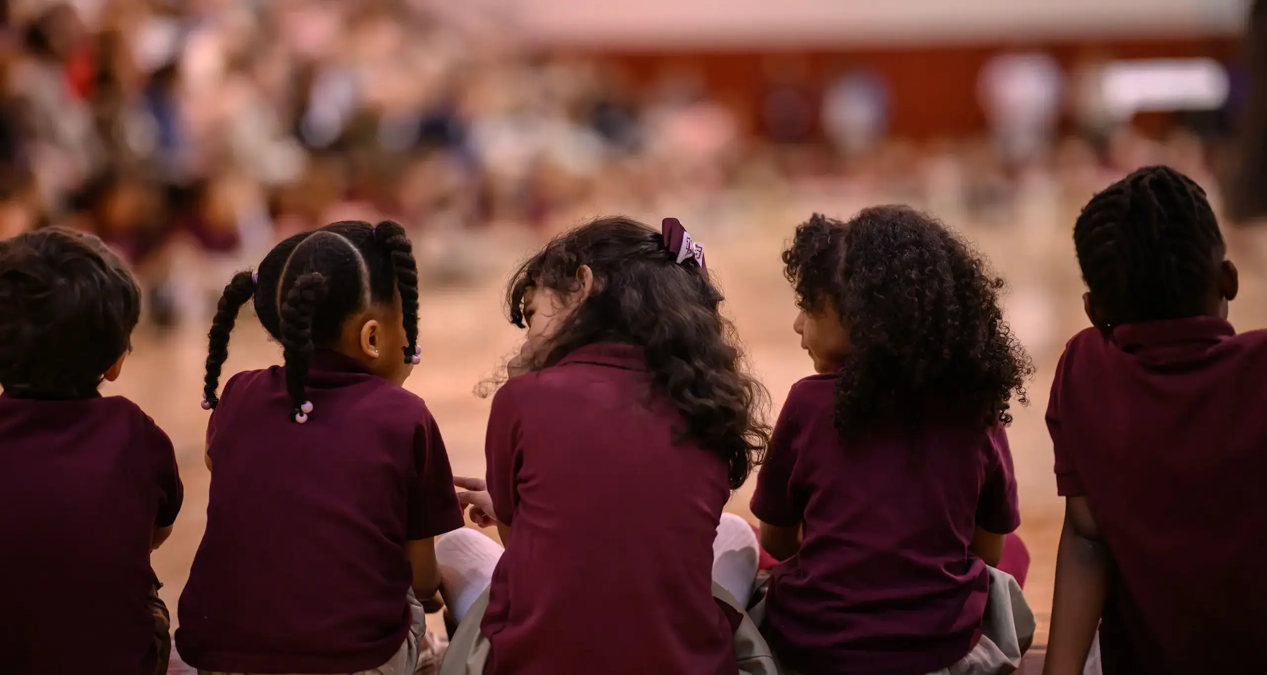 Three Walker female students facing away from the camera